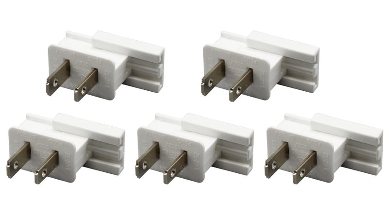 Creative Hobbies SPLUG, Easy Snap On End Plug, For SPT-1 Wire, Residential Grade, Polarized, Non-Grounding, 8 Amp, 125 Volt, White, Pack of 5 Plugs - Image 2